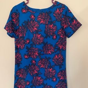 J crew blue and pink floral dress